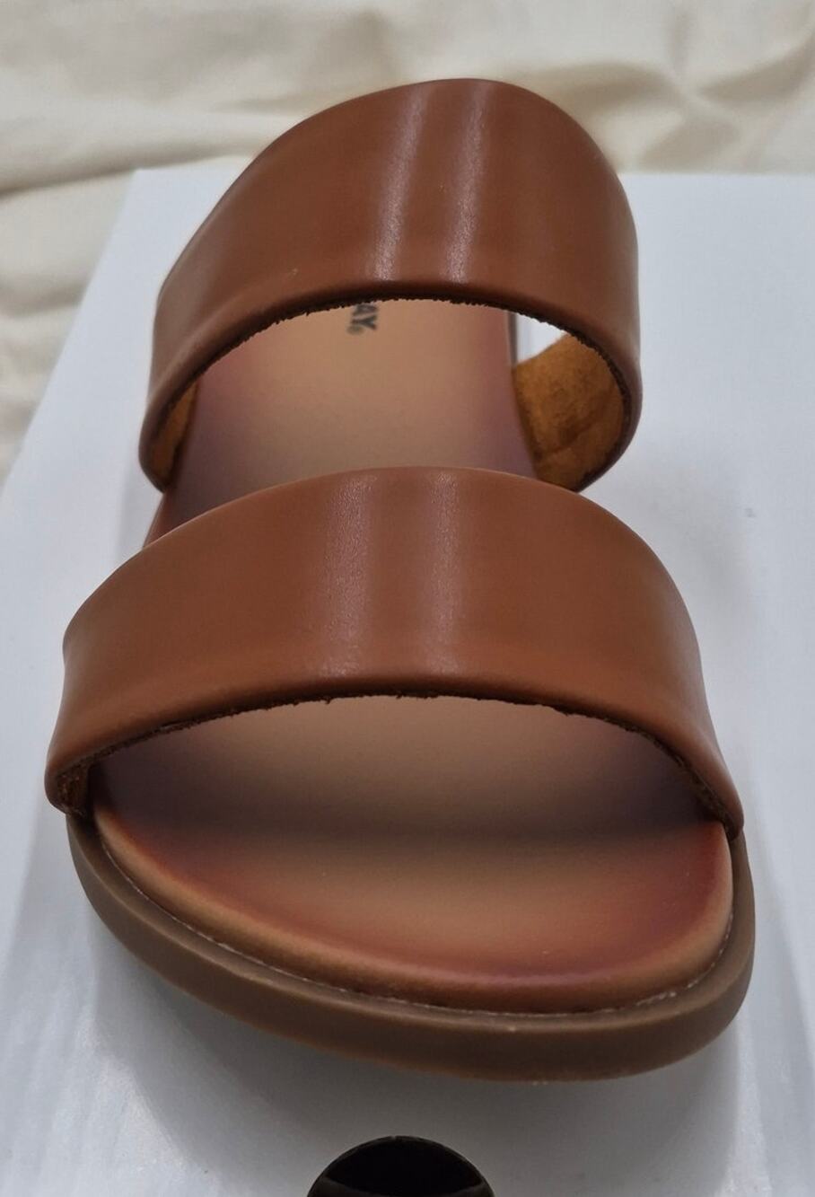 NEW Unionbay Refresh Double Strap Slip on slide Sandals Cognac Women's size 9.5M